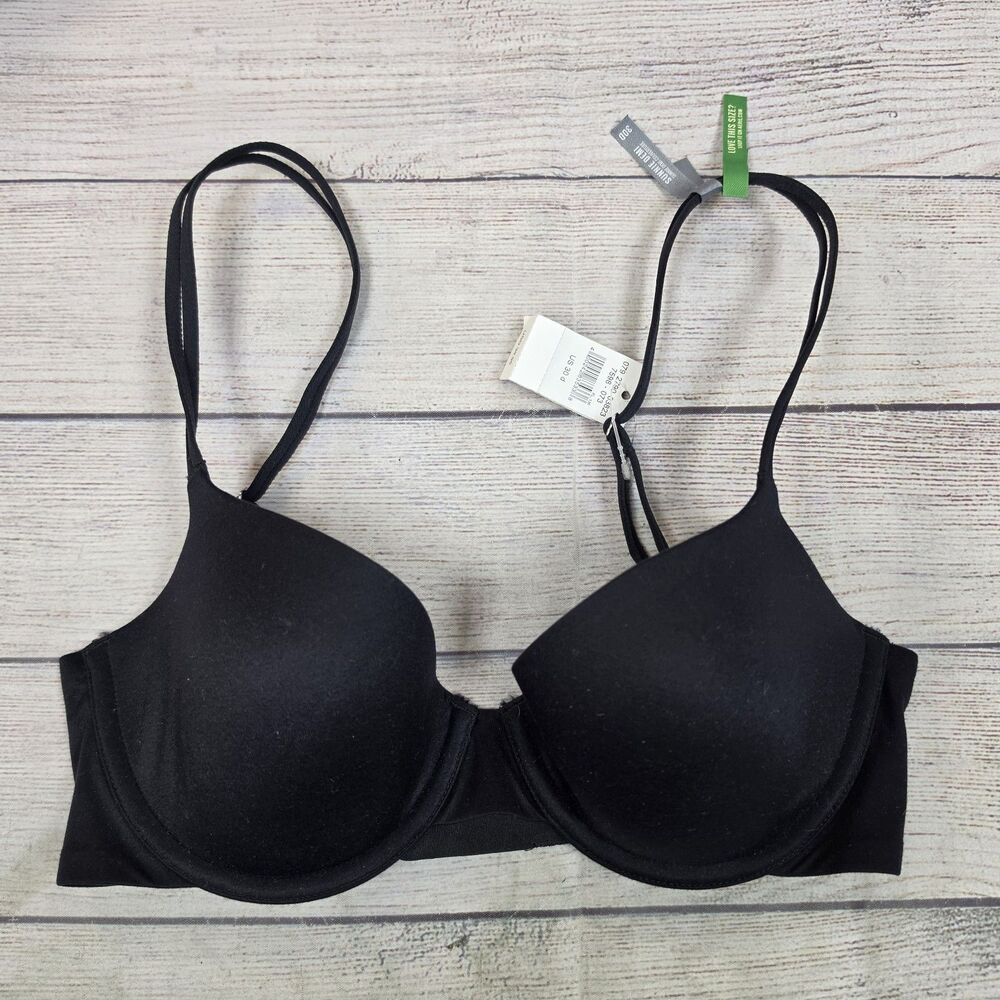 Aerie Real Sunnie Demi Courverture Bra Black Women’s Size 30D NWT